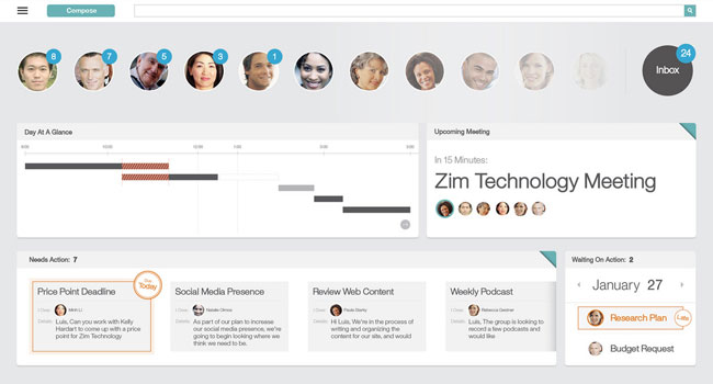 כך זה נראה: צילום מסך מתוך הפלטפורמה החדשה, IBM Mail Next