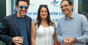 מימין: הרב שי פירון, לשעבר שר החינוך, רונה רמון ויואש טרוקמן, היו"ר והבעלים של אלעד מערכות ובנו של שלמה טירן ז"ל