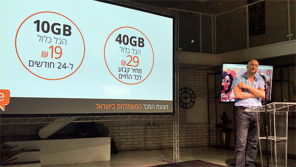 יעקב נדבורני, מנכ"ל We4G, מציג את החבילות של החברה. צילום: נחמה אלמוג