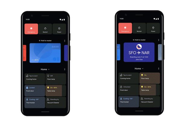 אנדרואיד 11. גישה מהירה במיוחד לפריטים נחוצים כמו אמצעי התשלום או כרטיס העלייה למטוס. צילום: גוגל
