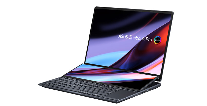 ה--Zenbook Pro 14 Duo OLED מלפנים...