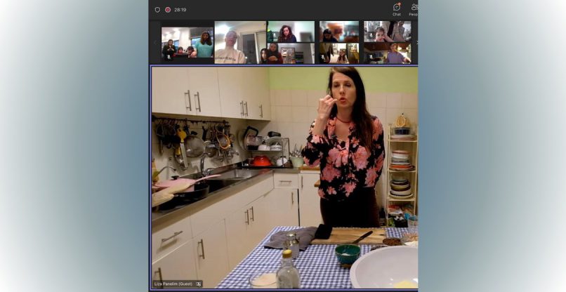 סדנת הבישול הווירטואלית עם לייזה פאנלים, עובדי ורביט ומשפחותיהם.